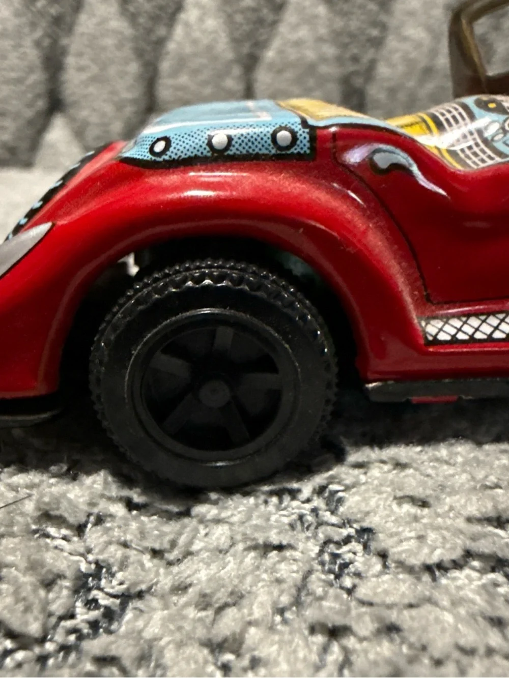 VINTAGE 1960S TIN PLATE FRICTION DRIVE KASHIWAI LUCKY TOY JAPAN MG SPORTS CAR